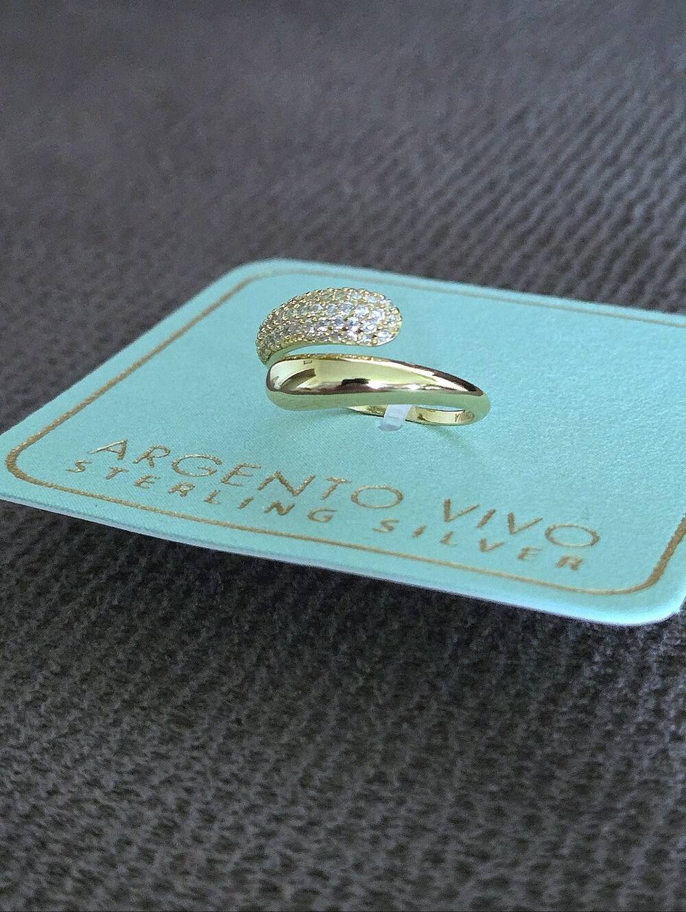 Argento Vivo Gold💛 Raindrops💧 Bypass Ring💍